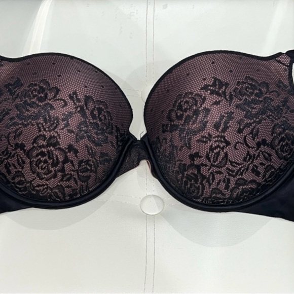 Secret Treasures Black Lace Overlay Bra NWT - Picture 2 of 8